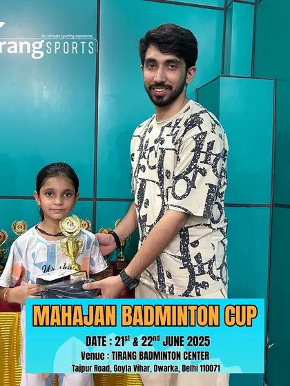 It's wonderful to see players as young as this little girl competing with such spirit. Here she is, proudly holding her trophy from the Mahajan Badminton Cup.
