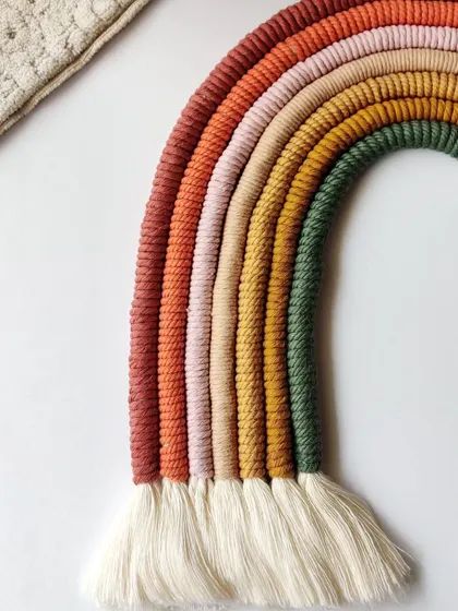 The texture of the wrapped cords on this large rainbow is so satisfying.