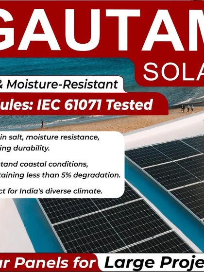 Our salt and moisture-resistant modules are tested to IEC 61071 standards to withstand harsh coastal conditions. They maintain less than 5% degradation, making them perfect for India's diverse and demanding climates.