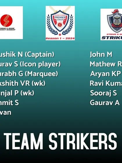 The full squad for Team Strikers is here. We wish them all the best for the tournament.