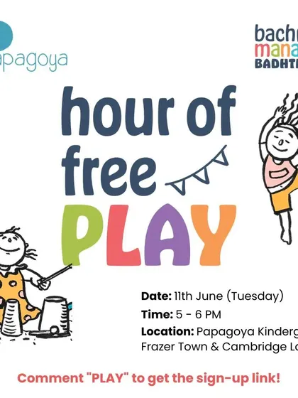 Our invitation for an "Hour of Free Play" to celebrate the UN International Day of Play, welcoming our entire community to join in the fun.