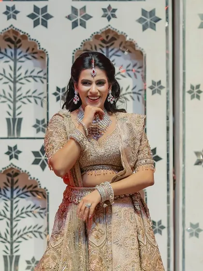 A candid shot of the bride enjoying her solo performance. Her expression says it all, showcasing the confidence and joy we aim to instill in all our performers.
