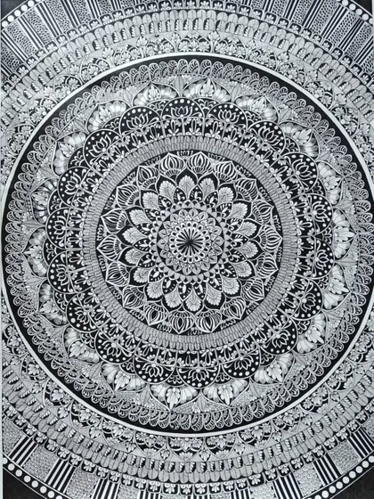 Intricate Mandala artworks that serve as tools for meditation and focus. We offer both colorful contemporary Zen mandalas and detailed monochrome designs, each handcrafted to bring harmony to your space.