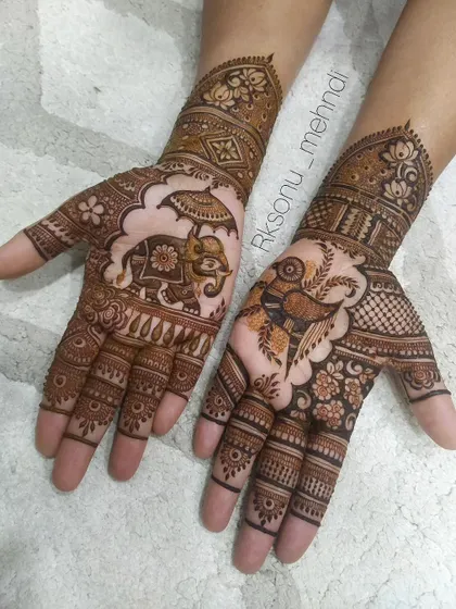 This gallery showcases a variety of my traditional designs. You'll find classic elements like peacocks, elephants, lotuses, and intricate jaali (net) patterns, all expertly crafted to create timeless beauty.
