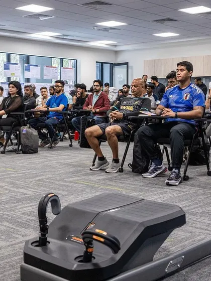 The conference room at Lakshyan, filled with participants eager to learn about the latest trends in strength and conditioning.