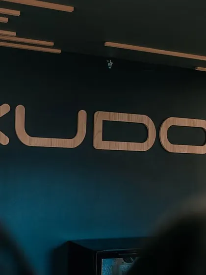 The Kudos logo, representing the standard of excellence and creativity our team brings to every single event. When you see this name, you know the production is going to be next level.