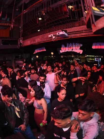 The entire venue, from the ground floor to the mezzanine, is part of the party.
