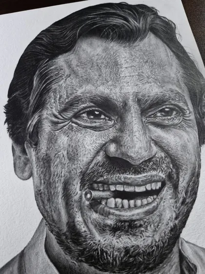 This hyper-realistic pencil sketch of actor Nawazuddin Siddiqui shows my ability to capture expressive faces. I work to bring out the unique character and life in every portrait, whether it's a celebrity or a personal commission.