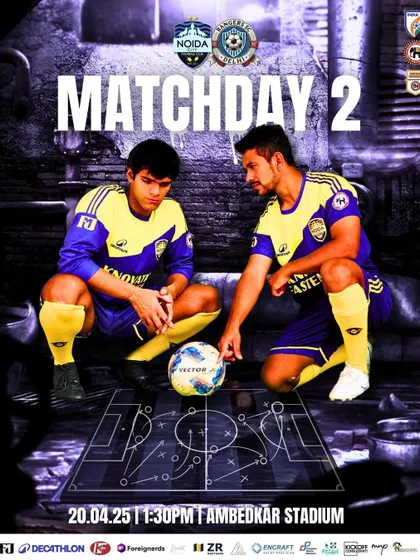 The official poster for our second match, showcasing our players ready for the challenge.