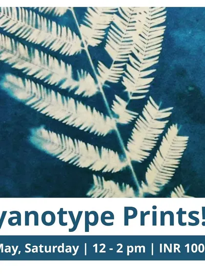 Our Cyanotype Prints workshop lets you create beautiful blue and white images using sunlight and natural objects like leaves and flowers.
