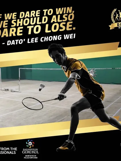 An athlete executes a powerful smash on the badminton court. Our indoor courts are designed for professional play, allowing you to train like a champion.