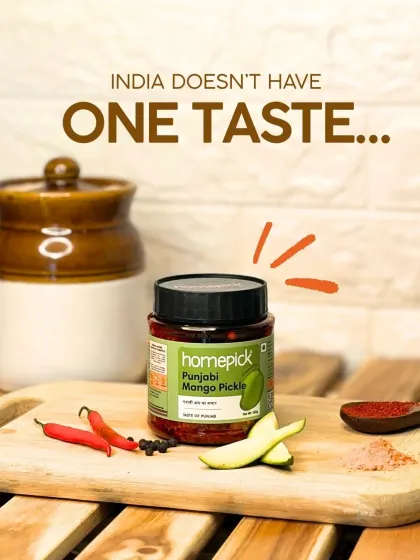 India doesn't have just one taste. It has countless regional variations, each with its own story. Our Punjabi Mango Pickle is just one of the forty authentic flavours we've captured.
