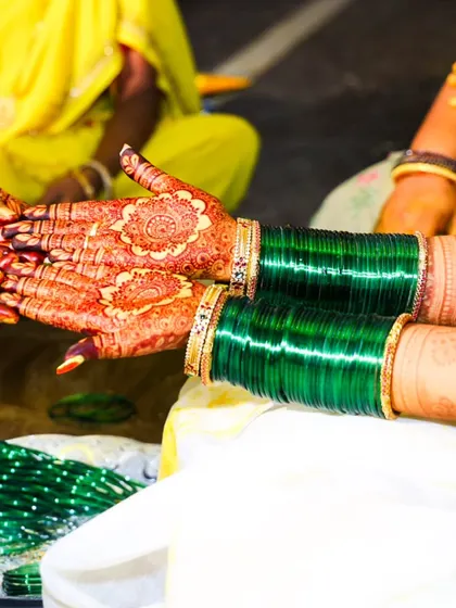It’s an honor to have my henna be part of beautiful South Indian traditions like the 'bale shaastra' or bangle ceremony. My henna is perfect for all auspicious wedding rituals.