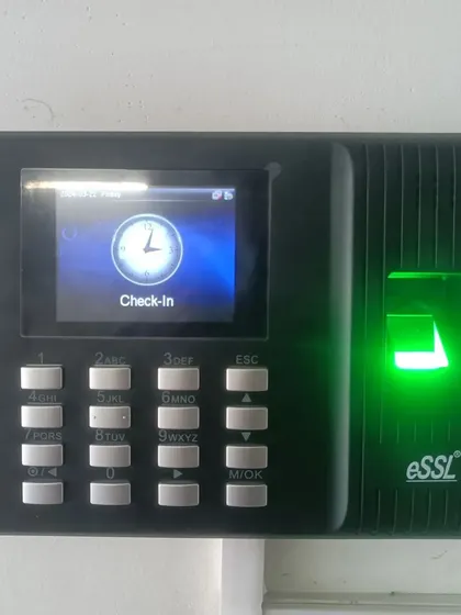 The eSSL terminal used in my office installations serves a dual purpose. It functions as a secure access control point and a reliable time and attendance system for tracking employee hours.