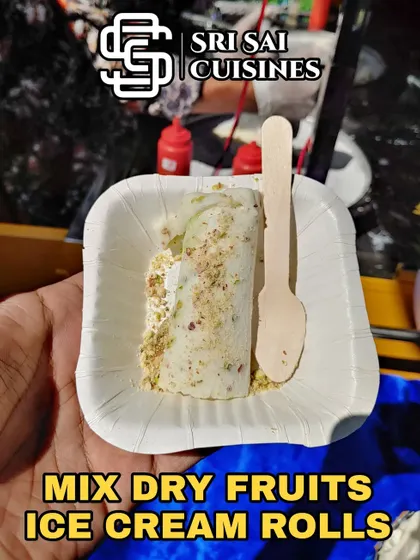 For a richer flavor, I offer Mix Dry Fruits Ice Cream Rolls. These are packed with cashews, pistachios, and almonds, adding a delightful crunch and nutty flavor.