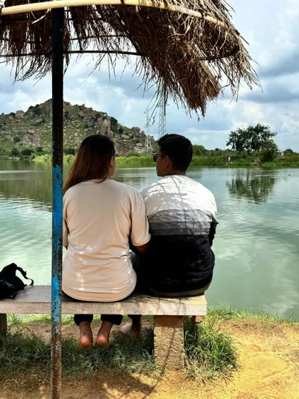 A couple enjoying a quiet moment by the lake. My trips offer a great setting for romantic and peaceful escapes.