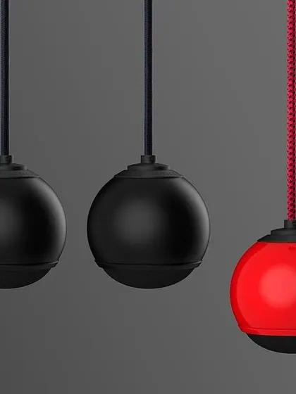 Is it a speaker or a light? It's both. We offer innovative products like these Gallo Acoustics pendant speakers that combine directional audio with functional lighting. They are a perfect solution for creating focused sound and light over a dining table or in a cozy nook.
