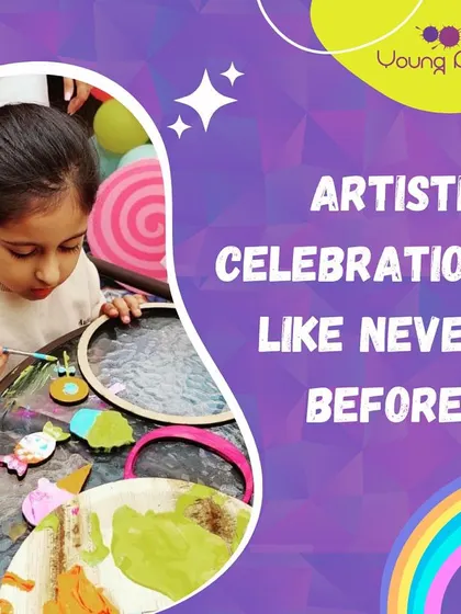 This image captures the essence of our artistic celebrations. Whether it's a birthday, a playdate, or just for fun, we provide a creative outlet for kids to express themselves.