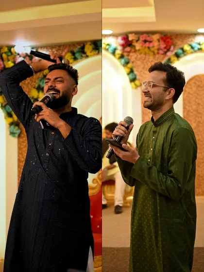Sharing the mic and the stage with a fellow performer. Whether it's a family member or a professional artist, I love collaborating to keep the energy high.
