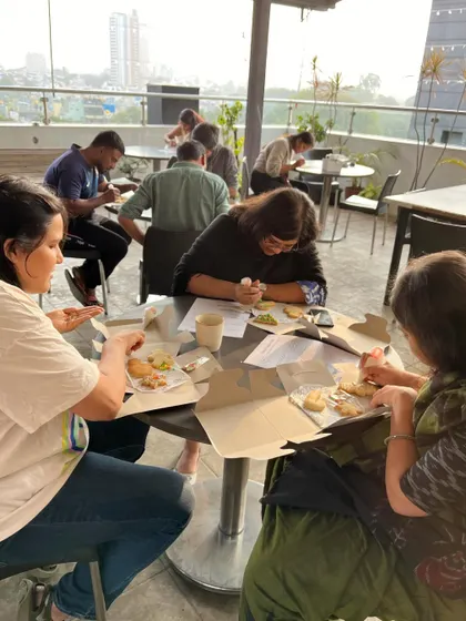A wider view of the cookie decorating session in full swing. It’s a wonderfully relaxed and engaging activity that allows everyone to chat and be creative at the same time.