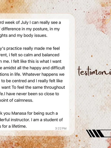 A heartfelt note from a student on finding a deep sense of calm and balance. My goal is to help you feel centered amidst the ups and downs of life. This journey is about discovering that peace is always accessible within you, regardless of external situations.