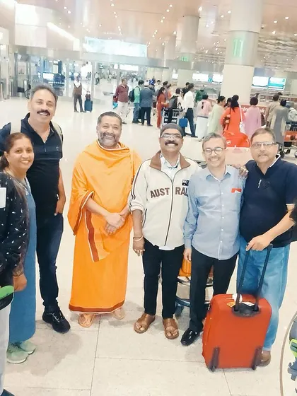 At the Chhatrapati Shivaji Airport in Mumbai with my team, waiting for a connecting flight to Australia. The journey is as memorable as the destination.