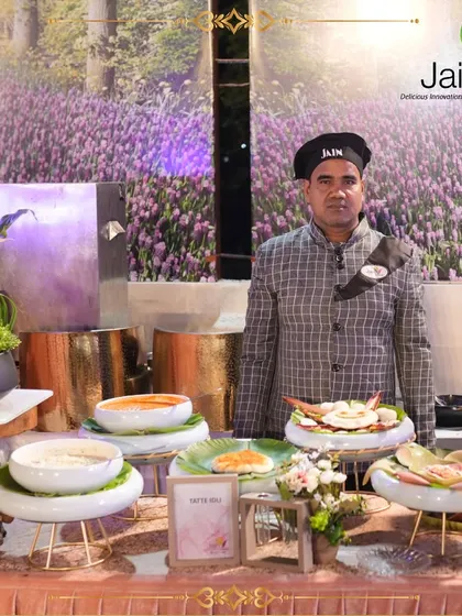 From chefs to servers, the Jain Caterers family is here to serve you with a smile. A member of our team at his station, ready to provide excellent service.