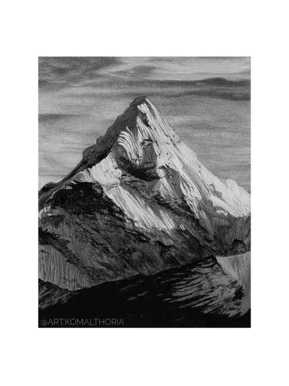 A pencil drawing of the Himalayas, a subject very close to my heart. This piece is available as an original or as a fine art print for interior decor.