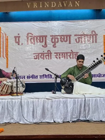 A sitar and tabla jugalbandi at the Vrindavan Hall in Raipur.