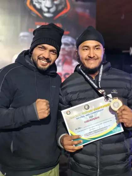 With another one of my dedicated students after his win at the National MMA Championship. Hard work pays off.