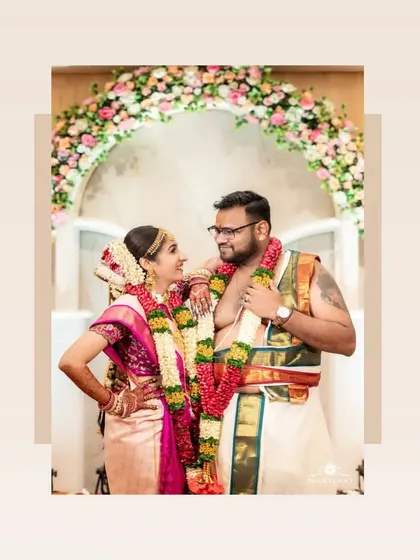 First walk as Mr. and Mrs. is the most magical, isn't it? A tale of two states, a beautiful love story celebrated at our hall.