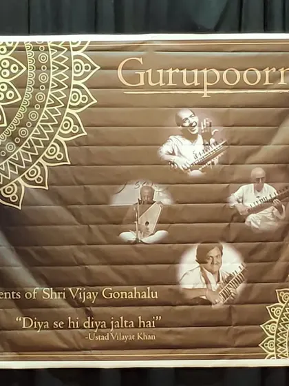 Our Gurupoornima banner, which pays tribute to the great masters of our musical tradition.
