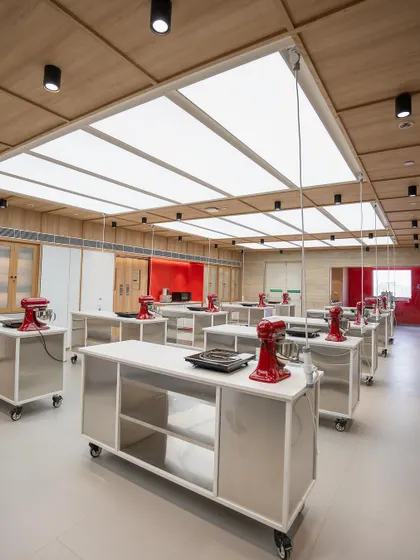 The classroom from another angle, showing the ample space for students to work.