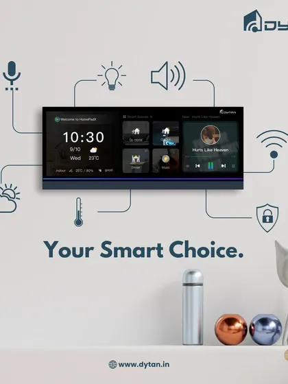 The HomePad is your smart choice for home management. This diagram shows how it connects to and controls voice, lighting, sound, weather, temperature, and security systems.