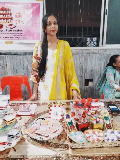 This is me at one of my exhibition stalls. Being a home baker means I get to connect with you directly and share the desserts I make with so much love.