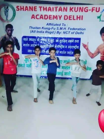 A group of my young fighters posing in a basic kung fu stance. They are the future of our academy.