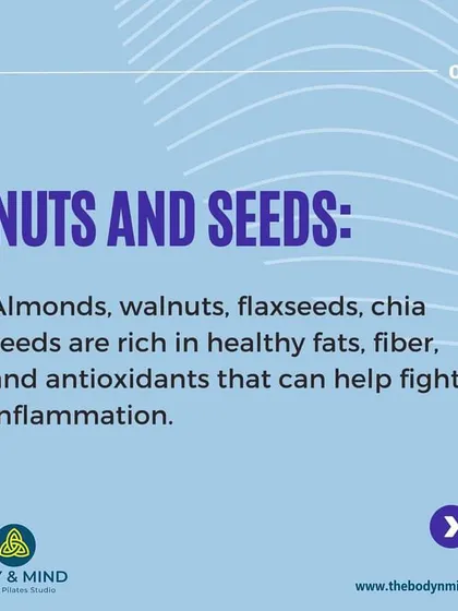 Nuts and seeds such as almonds, walnuts, and flaxseeds are rich in healthy fats, fiber, and antioxidants. They are a simple and effective addition to your diet for fighting chronic inflammation.