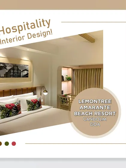 A design board showcasing our concept for the Lemontree Beach Resort guest room in Goa. This visual highlights the intended mix of comfort, style, and tropical accents.