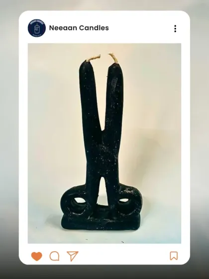 I designed this black scissors candle to help you cut energetic cords. It's a powerful tool for releasing old attachments and clearing the way for healthier relationships.