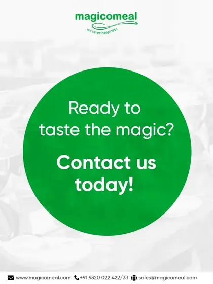 Ready to taste the magic? This simple and direct call to action invites potential clients to contact us and discover why we are the ideal choice for their corporate or school catering needs.