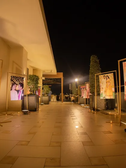 A beautiful way to honor a couple's journey. For this anniversary, I created a gallery wall featuring cherished photos from their life together, elegantly displayed in minimalist gold frames.