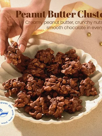 My Peanut Butter Clusters are a delicious mix of creamy peanut butter, crunchy nuts, and smooth chocolate.