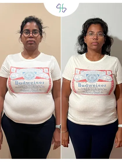 This client lost 5 kgs in 6 months by following a simple plan of home-cooked meals and workouts. Her journey shows that you can achieve your goals with baby steps.