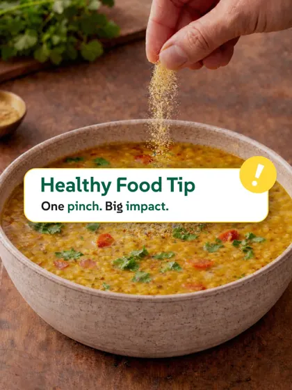 One pinch, big impact. A simple healthy food tip like adding hing to your dal can make a huge difference in how you feel after a meal. It's all about smart, traditional cooking.