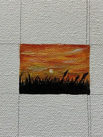 Another shot of the sunset mini-painting.