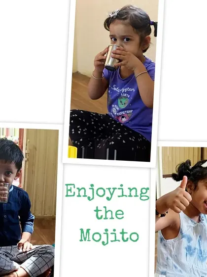 Thumbs up for the watermelon mojito. The children absolutely love tasting the refreshing summer drinks they create themselves during our fireless cooking sessions.