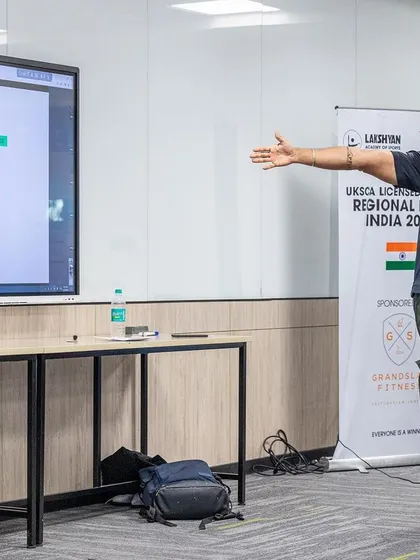 Our lead S&C coach, Abhinav Manathanath, presents at the UKSCA Regional Event. He shares his learnings on implementing data-driven strategies, concluding the event on a high note of collaboration and growth.