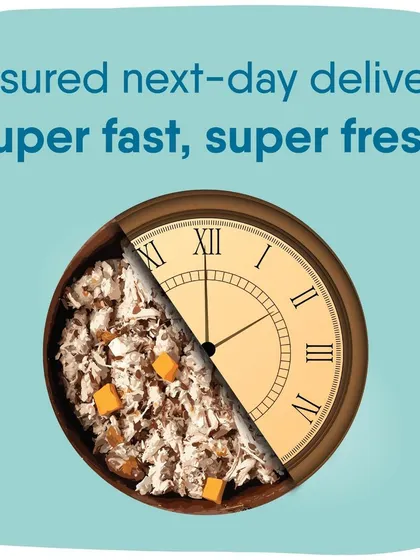 My promise of next-day delivery ensures maximum freshness for your pet's food.