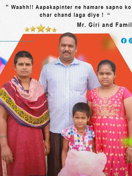 "Waahh!! Aapkapainter ne hamare sapno ko char chand laga diye!" We are so happy to have brought Mr. Giri and his family's dream home to life with our painting services.