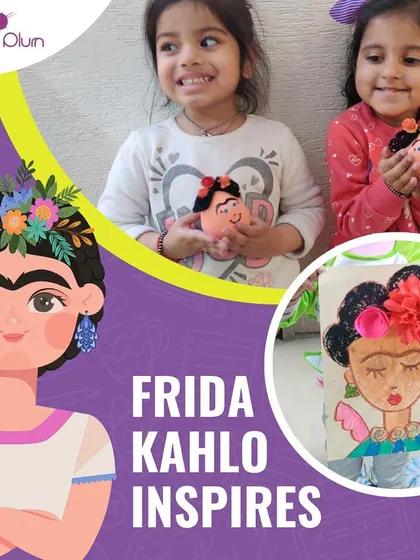 We draw inspiration from great artists like Frida Kahlo. This graphic shows how we can create parties themed around famous artists, featuring activities like clay sculpting and collage making.
